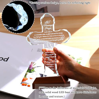 Ornalrist Glass Stand Cross Wedding Gifts for Couples 2026 Marriage Prayer - color: Marriage Prayer