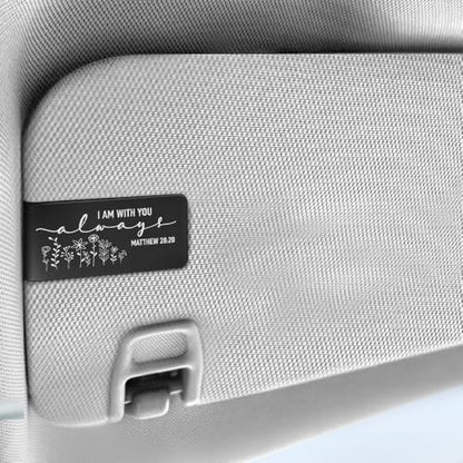 Matthew 28:20 Car Visor Clip, Black Visor Clip for Christian Driver - color: Black05