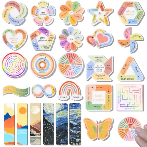 102 Pieces Sensory Stickers for Calm, 2 Texture Styles, Anxiety Relief