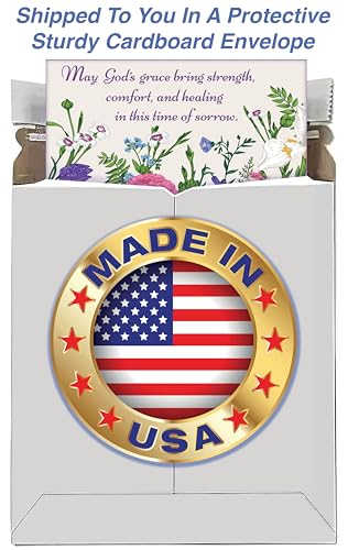 Religious Sympathy Card - Large Card Opens to 10" x 7.75" - Made in Chicago - Beautiful Artwork With Meaningful Message - Premium Envelope Included & Shipped in Extra Sturdy Mailer - Chuck's Card-O-Rama - #96606