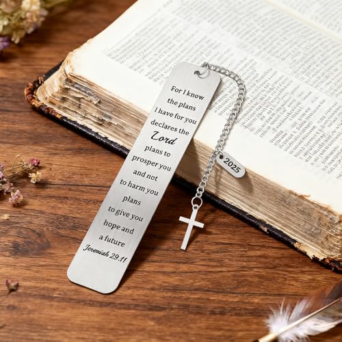 2025 Graduation Gifts for Her Him - Christian Bookmark with Jeremiah 29:11 Bible Verse, Cross & 2025 Charm | Inspirational High School College Graduation Gifts for Son Daughter - style: BM032 Jeremiah 29:11