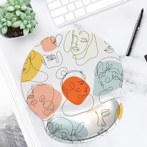 ITNRSIIET Ergonomic Mouse Pad with Wrist Support Wrist Rest Smooth Surface Non-Slip Rubber Base Comfortable Office Supplies Pain Relief, 9.8 x 9.1 inches, Guise - color: Guise