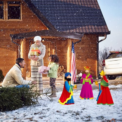 Wenqik 3 Pcs Christmas Three Wise Men Outdoor Yard Signs with Stakes Religious Nativity Scene Signs Three Kings Outdoor Lawn Decoration Set for Christmas Yard Lawn Garden Pathway Decorations