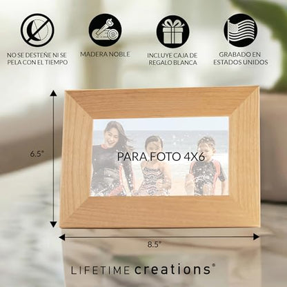 Lifetime Creations Marco de Foto Personalizado para Padrinos – Regalo para Padrino y Madrina, Propuesta de Padrinos de Bautizo Grabado en Madera, Recuerdo Personalizado (Foto 4x6 Horizontal) - color: Personalizado - Padrinos (en Español), size: 4" x 6" La
