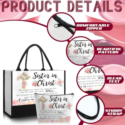 Aliceset 2 Pcs Christian Bible Verse Tote Bags for Women - style: Rose