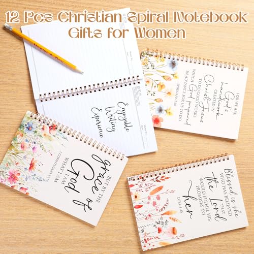 Supervitae 12 Pack Christian Journals Notebooks Gifts for Women,Flowers - style: Flowers
