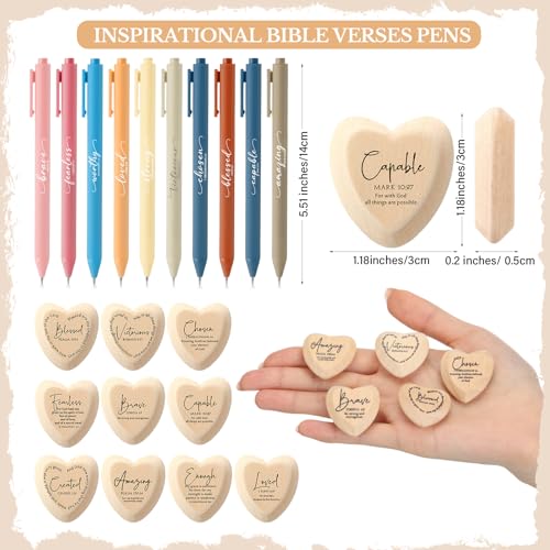 Gersoniel 30 Set Christian Gift for Women Prayer Cards Pens,Bright Color - color: Bright Color