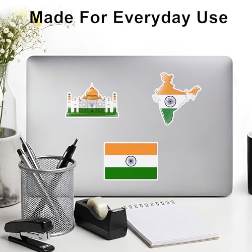 [3pcs] India Flag Sticker Waterproof Vinyl Stickers for Car Laptop Luggage - color: India Sticker