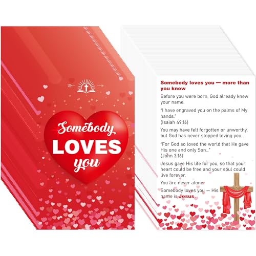Gospel Tracts for Evangelism, Christian Bible Tract Cards for Outreach - color: Somebody Loves You