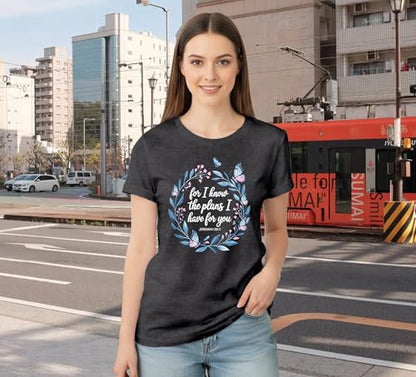 LBP Womens Christian Wildflowers Shirts Grow in Grace Shirt Bible Verse Faith-Based Tee Tops - color: Grey1, size: Small