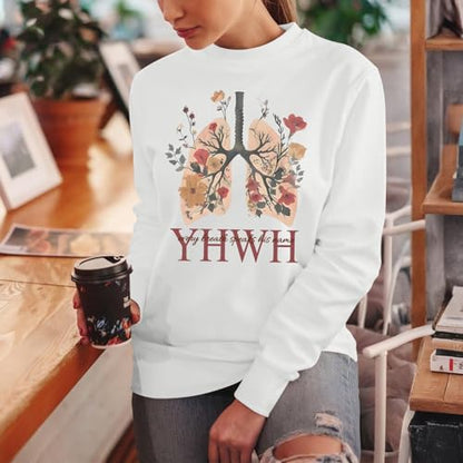 Christian Jesus Sweatshirts for Women YHWH God Bible Verse Sweatshirt Faith Long Sleeve Shirts Religious Pullover - color: White, size: Small