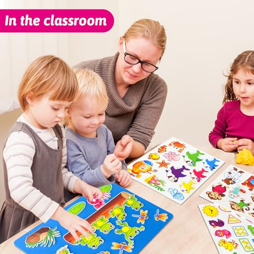 5 Set Felt Board Stories Pieces for Toddlers，1 Flannel Board With 5 Little Ducks,5 Little Monkeys Jumping on The Bed,5 Green Speckled Frogs,Baby Shark,26 letters for Preschool Learning Activities