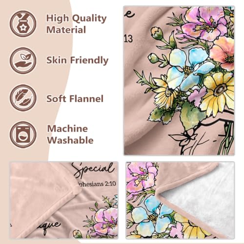 Christian Religious Gifts for Women, Light Pink Birthday Blanket 50''x 60'' - color: Light Pink, size: 60"x50"