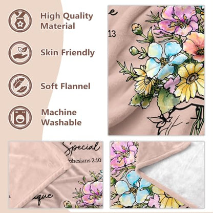 Christian Religious Gifts for Women, Light Pink Birthday Blanket 50''x 60'' - color: Light Pink, size: 60"x50"