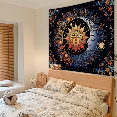 Apdidl Sun and Moon Boho Tapestry, Hippie Mandala Tapestries Wall Hanging - color: D-Boho Sun Tapestry, size: 60"L x 51"W