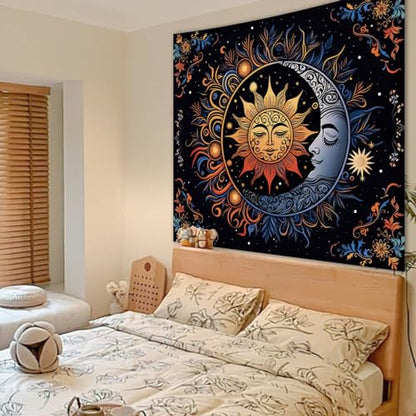 Apdidl Sun and Moon Boho Tapestry, Hippie Mandala Tapestries Wall Hanging - color: D-Boho Sun Tapestry, size: 60"L x 51"W