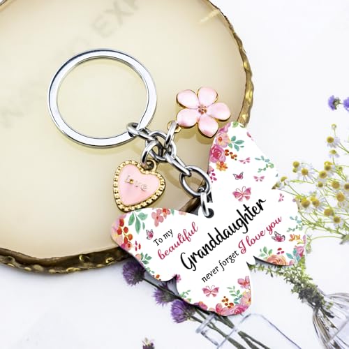 OEHEDOU Butterfly Gifts Keychain For Women Men Family Members Memorial Gift - color: Pink