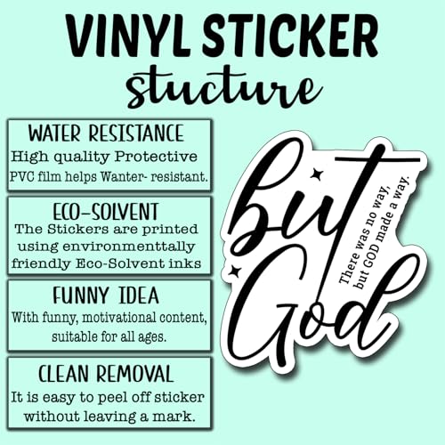 (3Pcs) But God There was No Way But God Made a Way Sticker Christian Inspirational Decals Decorate Books Laptop Phone Water Bottles Kindles Tumbler Waterproof Vinyl Stickers 2,6 x 3'' Inch - color: But God There Was No Way But God Made a Way