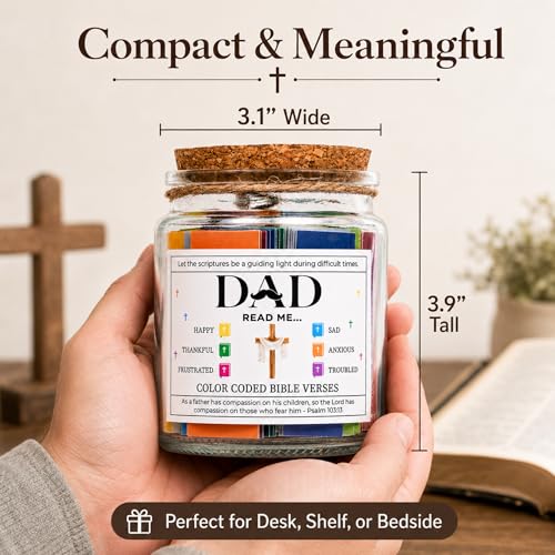 Solmay Bible Verse Jar for Dad, 92 Scripture Prayer Cards - color: Bible Verses Jar For Dad