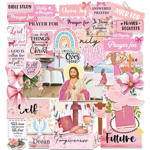 Prayer Board Supplies Stickers - 50 Pcs Pink Bow Coquette Kit - color: Pink Bow