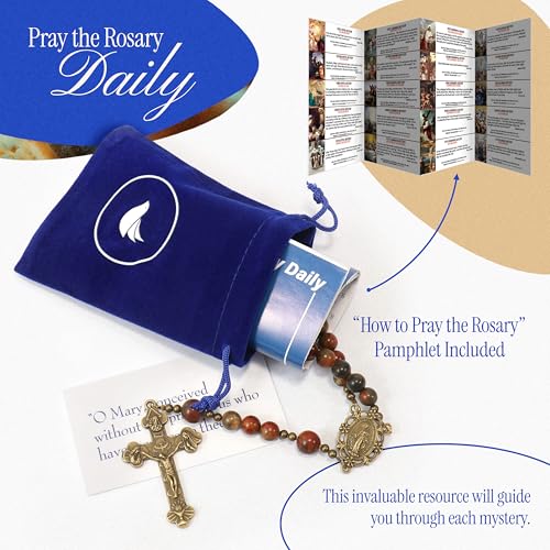 Handmade Catholic Rosary Beads - color: Picasso Jasper - Brown