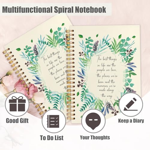 Inspirational Christian Spiral Notebook Journal 5.5x8.3in, The Best Things in Life Religious Bible Scripture Hardcover Journal Notebook for Church Study Work Office - color: The Best Things in Life Religious