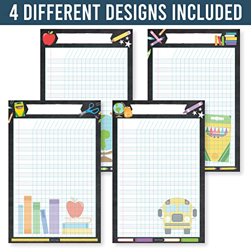 Attendance Chart for Classroom -4pc Laminated Chore & Reward Chart for Kids - color: Colorful Chalk
