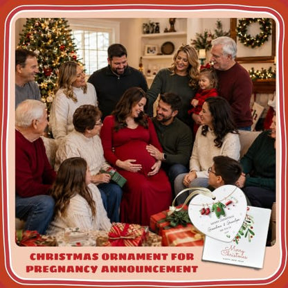 Grandparents Gifts, Pregnancy Announcement Ornament for New Grandma Grandpa - color: Grandparents