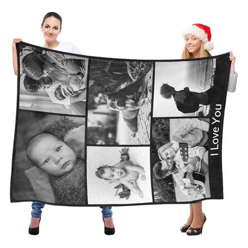inkArts Custom Blanket with Photo, Personalized Blanket, Customized Photo Blankets, Customizable Picture Blankets, Personalized Photo Gifts for Women Men Mom Dad Baby Kid Family Pet - color: 6 Photos-3