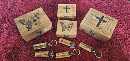 JB&C Premium Women's Rustic Brown Wooden Rosary Box, 4.75 x 5.75 x 2.5 inches, Hinged Latch, Thanksgiving Occasion, Jewelry Box - size: 5.75" x 4.75" x 2.5"