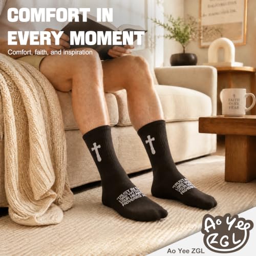 3 Pairs Unisex Cross Socks,Gifts for Christian: Easter Christmas - color: Proverbs 3:5 - Black