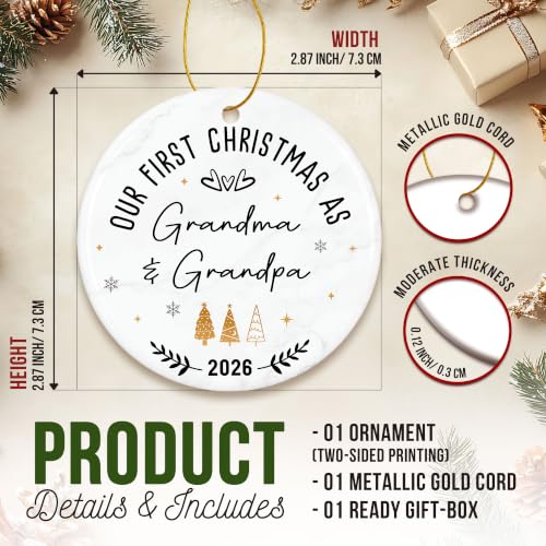 First Christmas as Grandparents Ornament 2026, New Grandma Grandpa Ornament - color: Grandparents 1