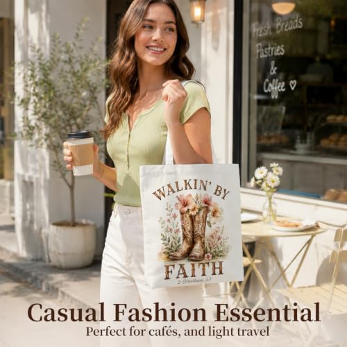 Western Cowgirl Canvas Tote Bag Cowgirl Gifts - color: Western Cowboy Theme 8