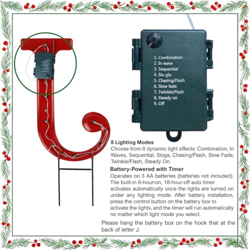Hausse Lighted Christmas Decorations Outdoor, 15" Joy Letter Nativity Scenes Sets, Xmas Metal Religious Yard Decor with Stake, Battery Powered for Home Winter New Year Holiday Garden Patio Lawn