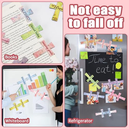 Magnetic Bookmarks, Kaluofan 24PCS Bible Bookmark Christian Bookmarks Cross Bookmark Bulk, Magnetic Cross Page Holders for Bibles, Inspirational Gifts for Teacher Students Book Lovers - size: 1 Set (Cross)