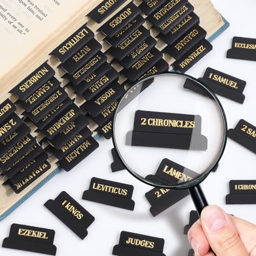 Leather Bible Tabs, Bible Tabs for Women and Men(Gold Foil Lettering) Large Print Stickers, Easy to Read and Apply, 66 Chapters & 14 Blank DIY Labels for Easy Navigation, Christian Accessories(Black) - style: Leather Black