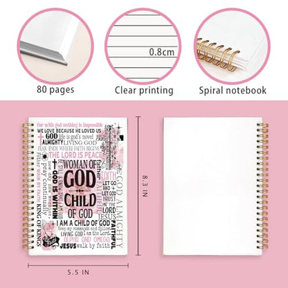 Pink Christian Notebook, Child of God Christian Journal for Women - color: God