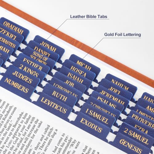 Leather Bible Tabs, Bible Tabs for Women and Men(Gold Foil Lettering) Large Print Stickers, Easy to Read and Apply, 66 Chapters & 14 Blank Labels for Easy Navigation, Bible Study Supplies(Blue) - style: Leather Blue