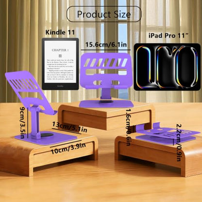 Metal Tablet Stand Holder Adjustable for iPad Kindle Tab, Purple - color: Purple