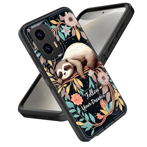 for Moto G Stylus 5G 2024 Case Built in Kickstand,Heavy Duty Protective Shockproof 3-Layer Full Body Rugged Phone Cover for Motorola Moto G Stylus 5G 2024,Cute Baby Sloth On The Tree - color: Cute Baby Sloth On The Tree