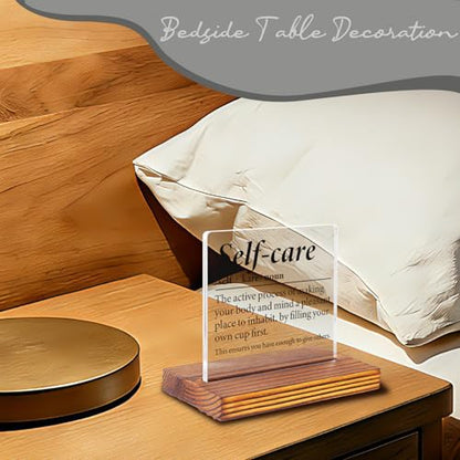 Self Care Inspirational Desk Sign for Women Men, Motivational Acrylic Office Decor with Positive Wellness Quote, Mental Wellness Encouragement Gift for Coworker Friend Therapist Nurse EC438 - style: Coworker Friend Therapist