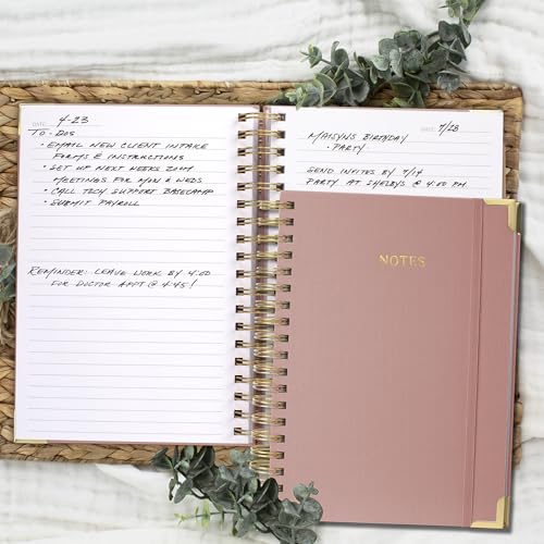 Aesthetic Thick Spiral Notebook Journal For Women in B5 - Linen Hardcover - color: Pink, size: B5