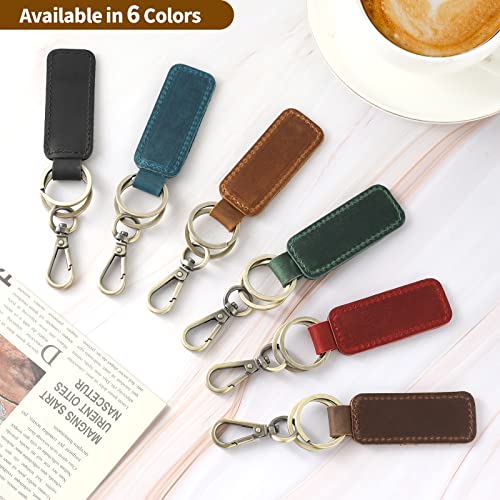 Jack&Chris Genuine Leather Car Keychain, Universal Key Fob Keychain, Leather Key Chain Holder for Men and Women, JC306 - color: Coffee*3