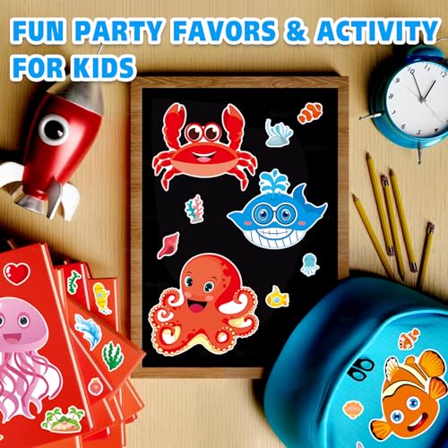 42 Ocean Animal Make-a-Face Sticker Sheets for Kids - style: Ocean Animals