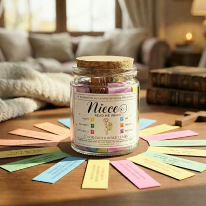 Bible Verse Jar for Niece, Gifts for Niece, 92 Scriptures of Love - color: Bible For Niece