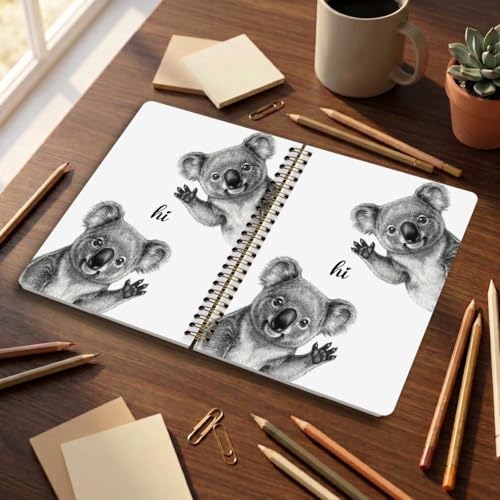 Cute Koala Notebook Journal, Animal Notebook Journal for Women Teen Girls - color: Koala Hi