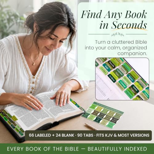 90 Christian Bible Tabs for Women and Men - Green Earth Version - color: Green Earth
