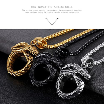 Eternity Cross Ring Pendant Necklace Stainless Steel Pendant Necklace for Men Christmas Gift for Husband,Christmas Stocking Stuffer for Him - color: Black Eternal Ring
