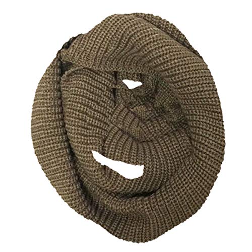 Wrapables Thick Knitted Winter Warm Infinity Scarf - color: Brown Beaver