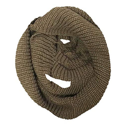 Wrapables Thick Knitted Winter Warm Infinity Scarf - color: Brown Beaver